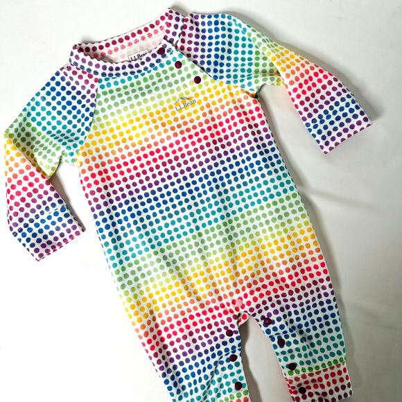 L.L. Bean Rainbow Dots Wicked Warm Under One-Piece Sz 3-6 mo - Picture 8 of 8